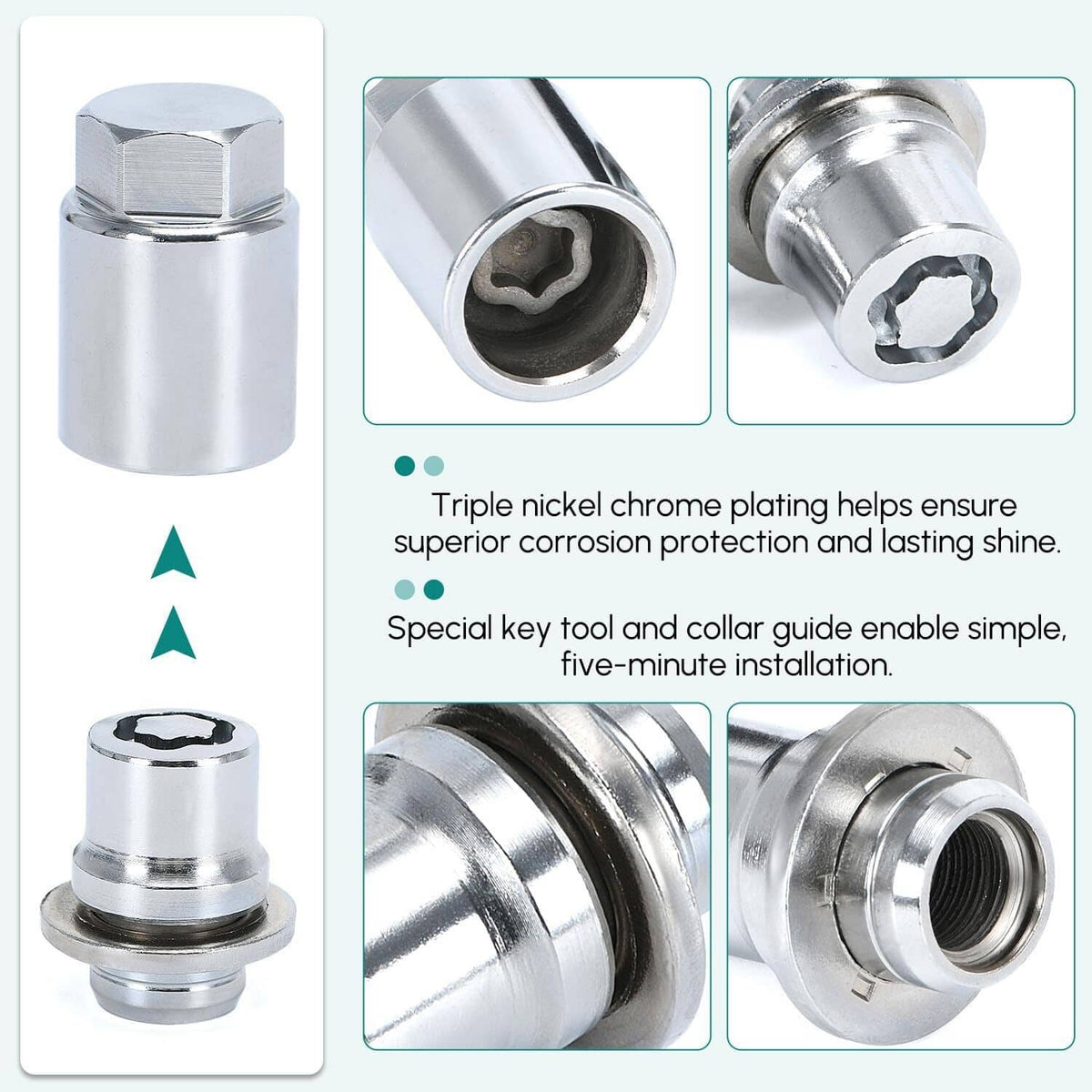 Solidspare Alloy Wheel Lock Lug Nut Set For Anti Theft For Toyota and Lexus 00276-00900