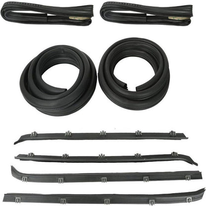 Solidspare New Front Door Window Run Sweep Felts Weatherstrip Seals Kit for Chevy GMC Truck
