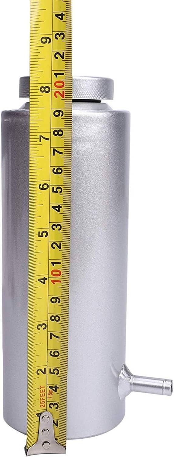 Solidspare Silver Universal Radiator Coolant Catch Tank Overflow Reservoir 800ml Aluminum