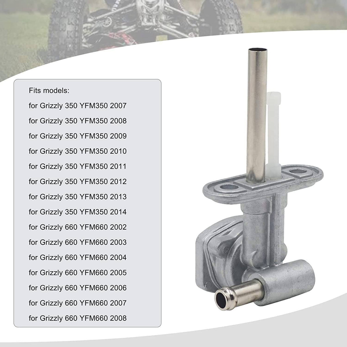 Solidspare Fuel Valve Petcock Tank Switch & Lever Screw For 2002-2008 Yamaha Grizzly YFM660