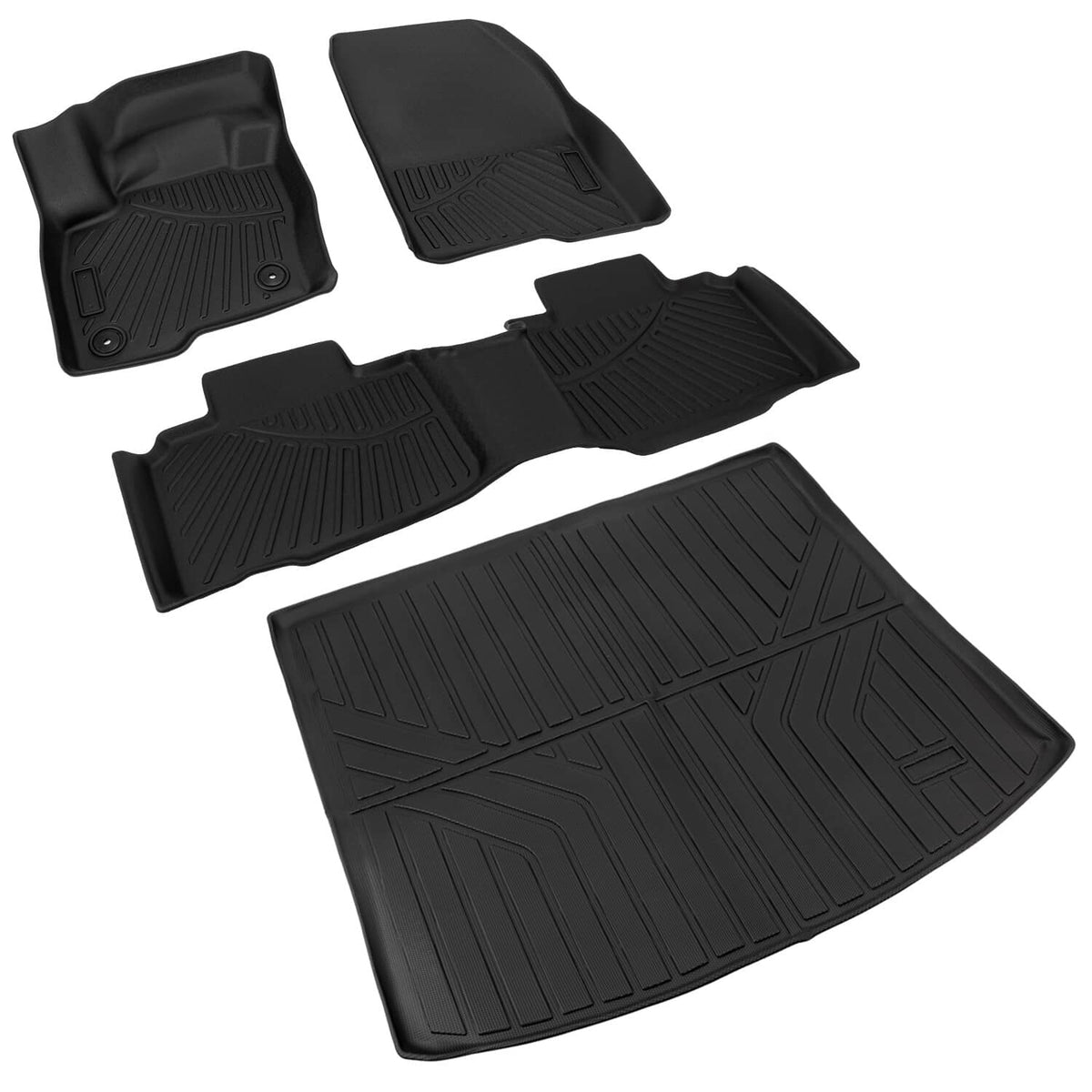 Solidspare 4Pcs/set Floor Mats Liners Black TPE fit for 2015-2024 Ford Edge All-Weather