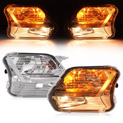 Solid Spare Front Fog Lights Turn Signal Lamp With Bulb For Ford Escape Kuga 2017-2019 LH+RH