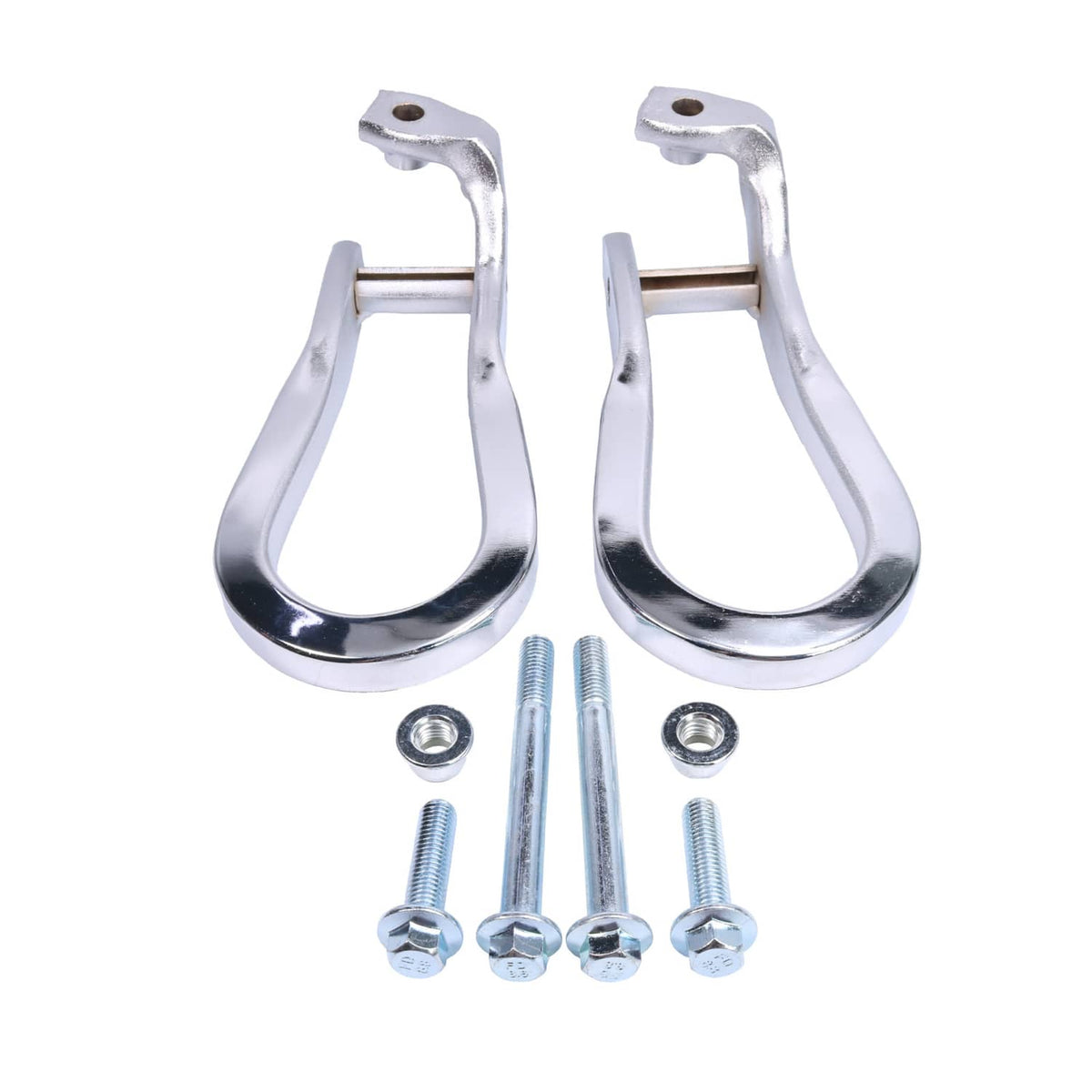 Solidspare Pair Chrome Tow Hooks Kit 84072464 For 2015-2019 Silverado Sierra 2500HD& 3500HD