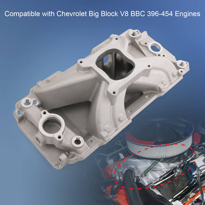 Solidspare BBC Aluminum Air Gap Single Plane Intake Manifold for Big Block Chevy V8 396-454
