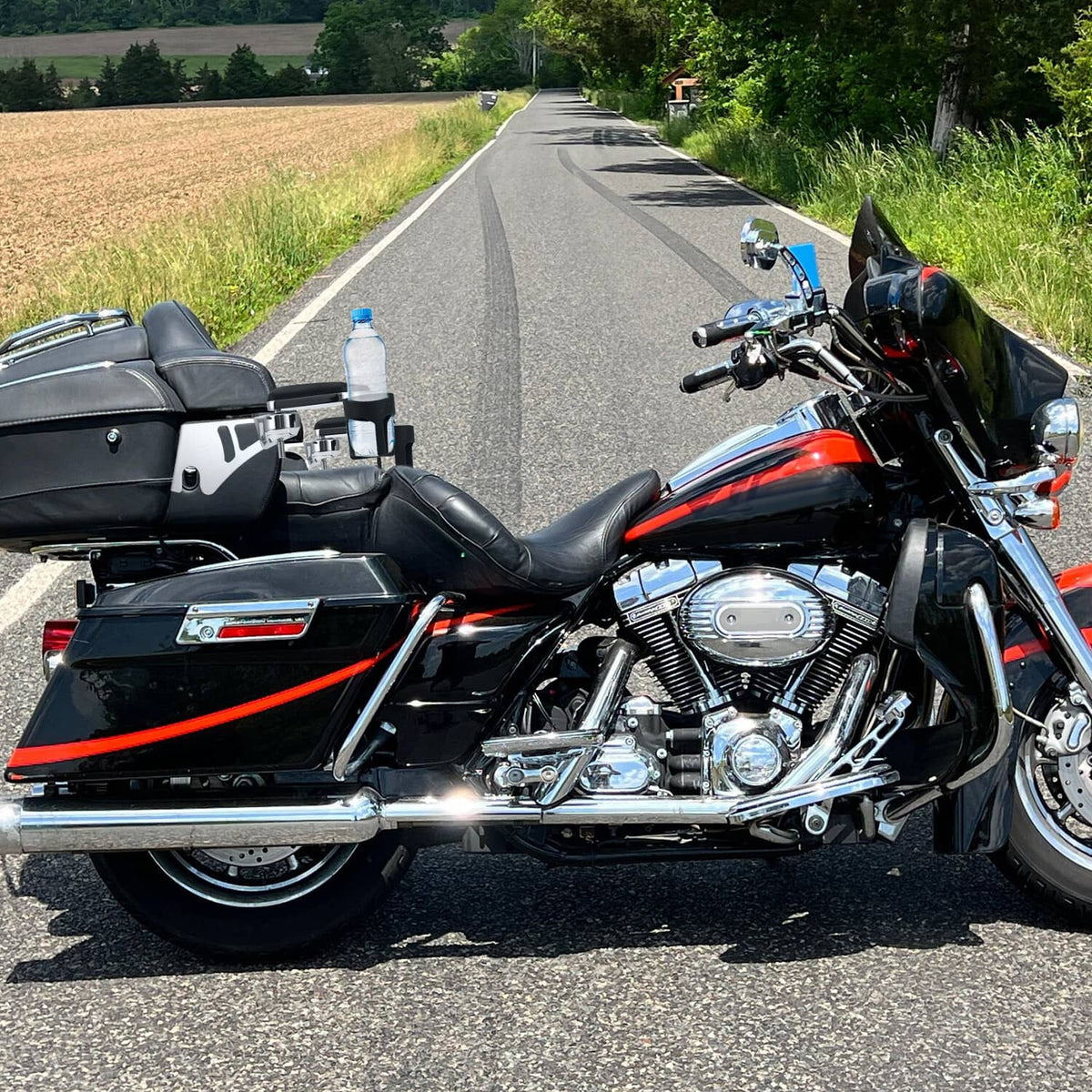 Solidspare Rear Passenger Armrests with Adjustable Cup Holders For Harley Touring 1997-2013