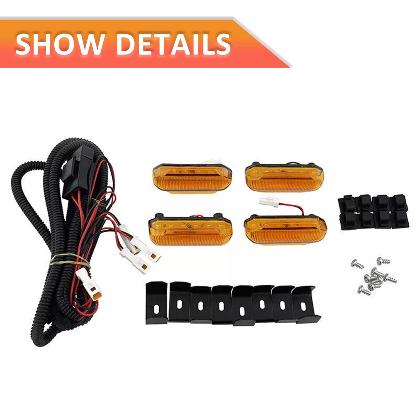 4PCS LED Amber Raptor Style Grill Marker Light Kit For 2019-2022 Toyota RAV4