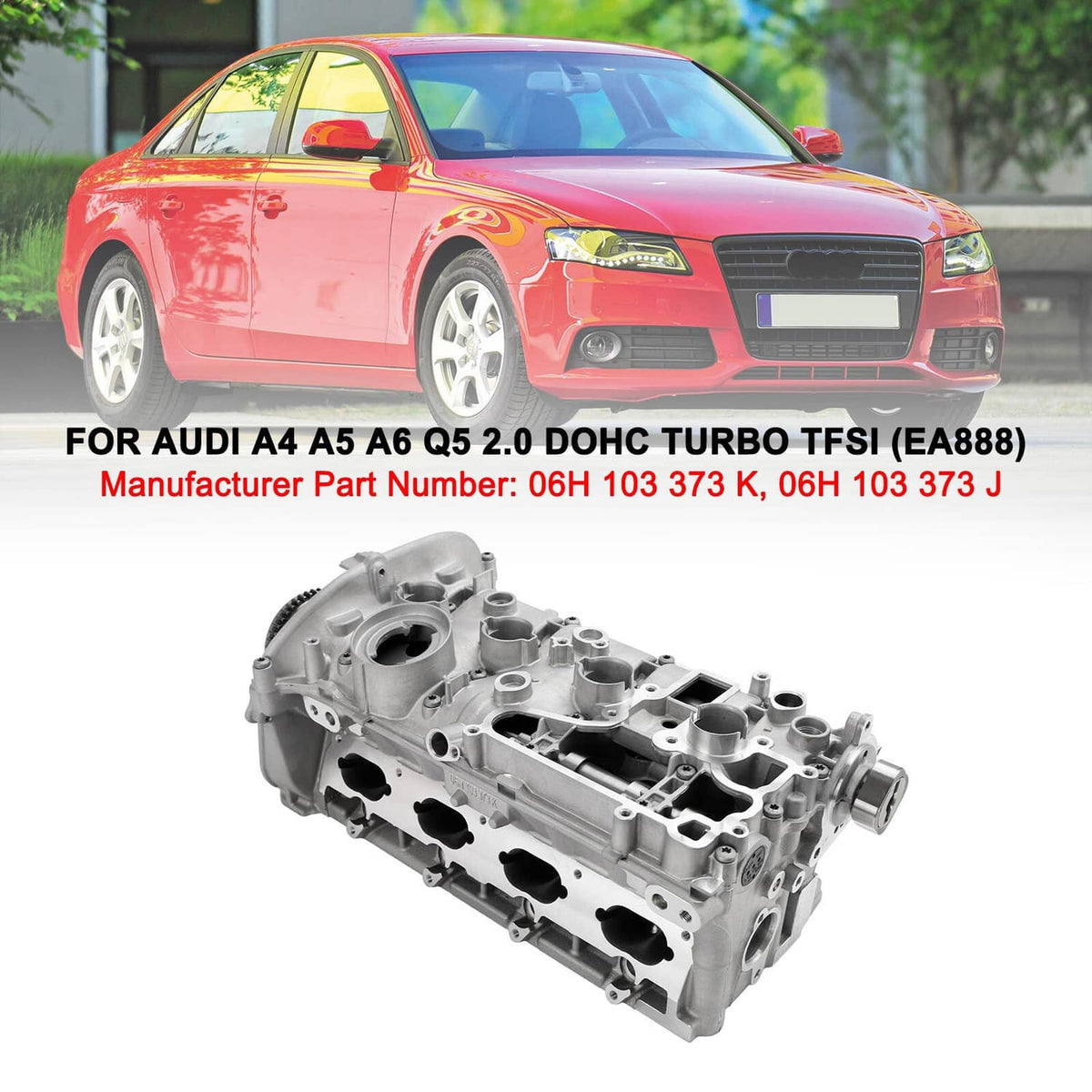 Solidspare EA888 Cylinder Head Assembly For Audi A4 A5 A6 CAEA CAEB CPMB CAED 06H103373J