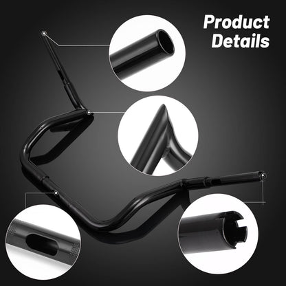 Solidspare 12 Inch Ape Hangers 1 1/4" Handlebar For Harley Street Glide Electra Tri Glide