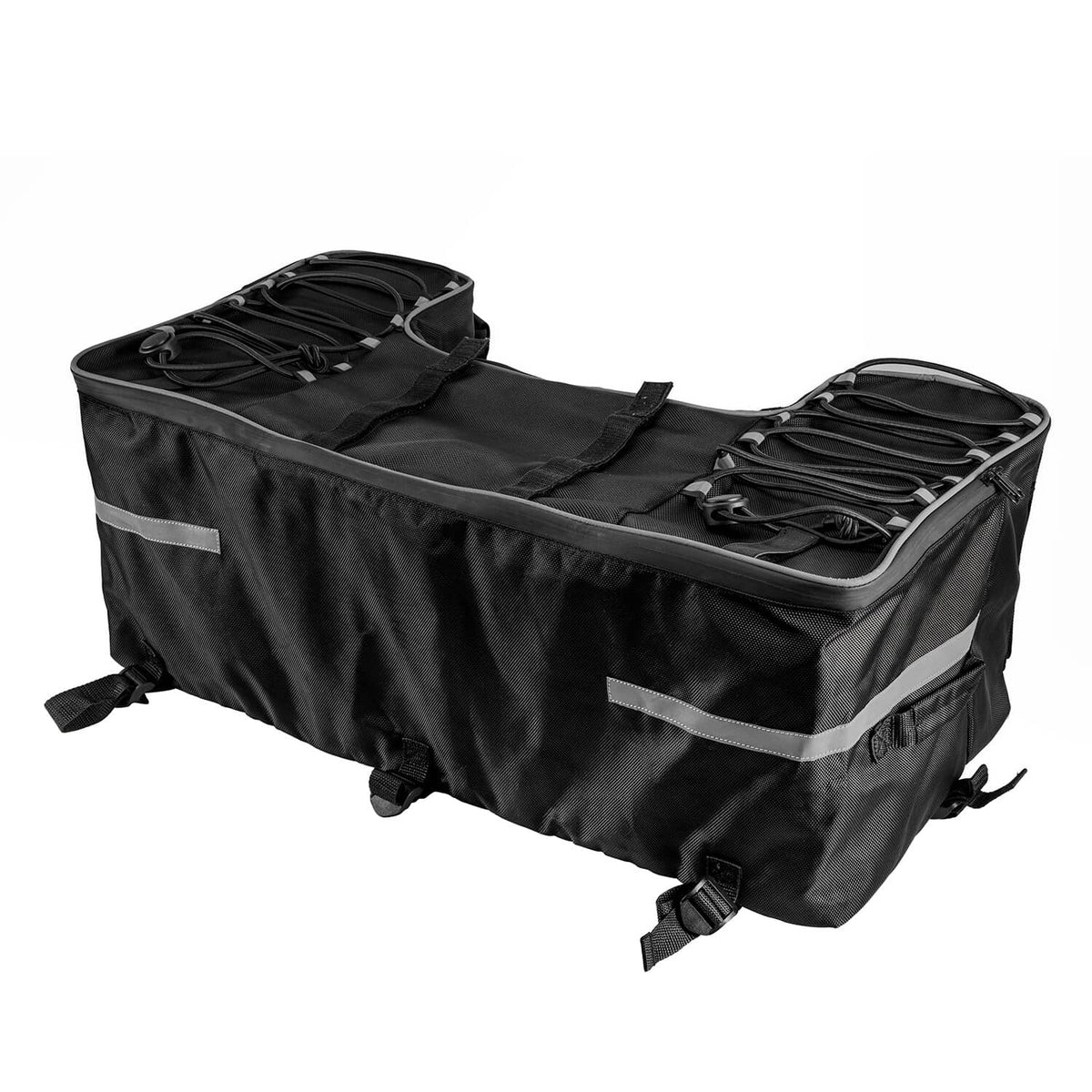 Solidspare Black Rear Rack Back Seat Storage Pack Luggage Bag w/Cushion Pad Padded ATV Part