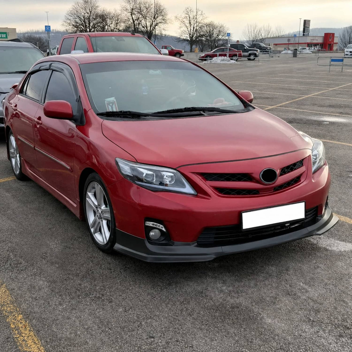 Solid Spare For Toyota Corolla 2011-2013 T Style Front Bumper Lip Chin Spoiler Matte Black
