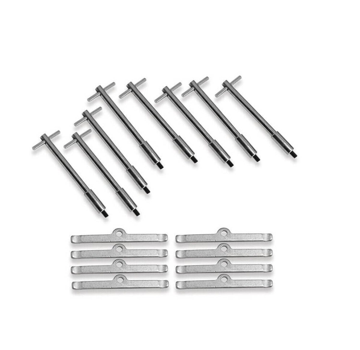 Solidspare Chrome T-Bar, 4-1/4" Tall Valve Cover Bolts, Hold Down Kit for Chevy SBC 283-350