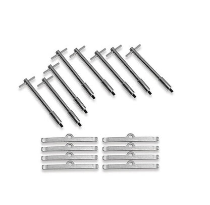 Solidspare Chrome T-Bar, 4-1/4" Tall Valve Cover Bolts, Hold Down Kit for Chevy SBC 283-350