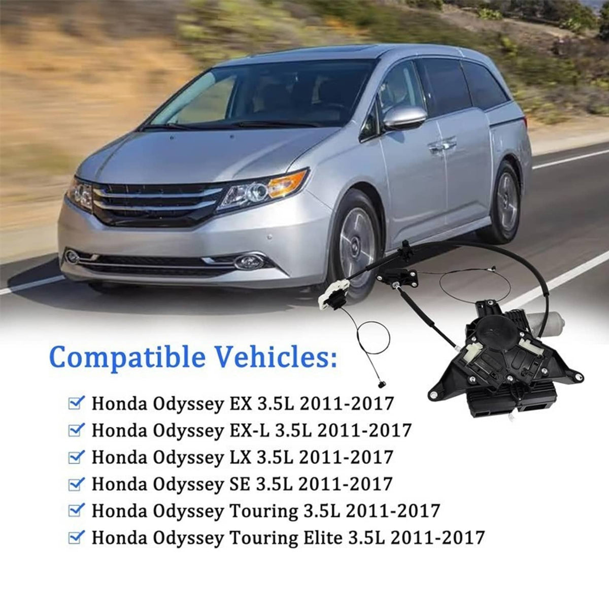 Solidspare 72050-TK8-305 For 2011-2017 Honda Odyssey Left Driver Power Sliding Door Motor