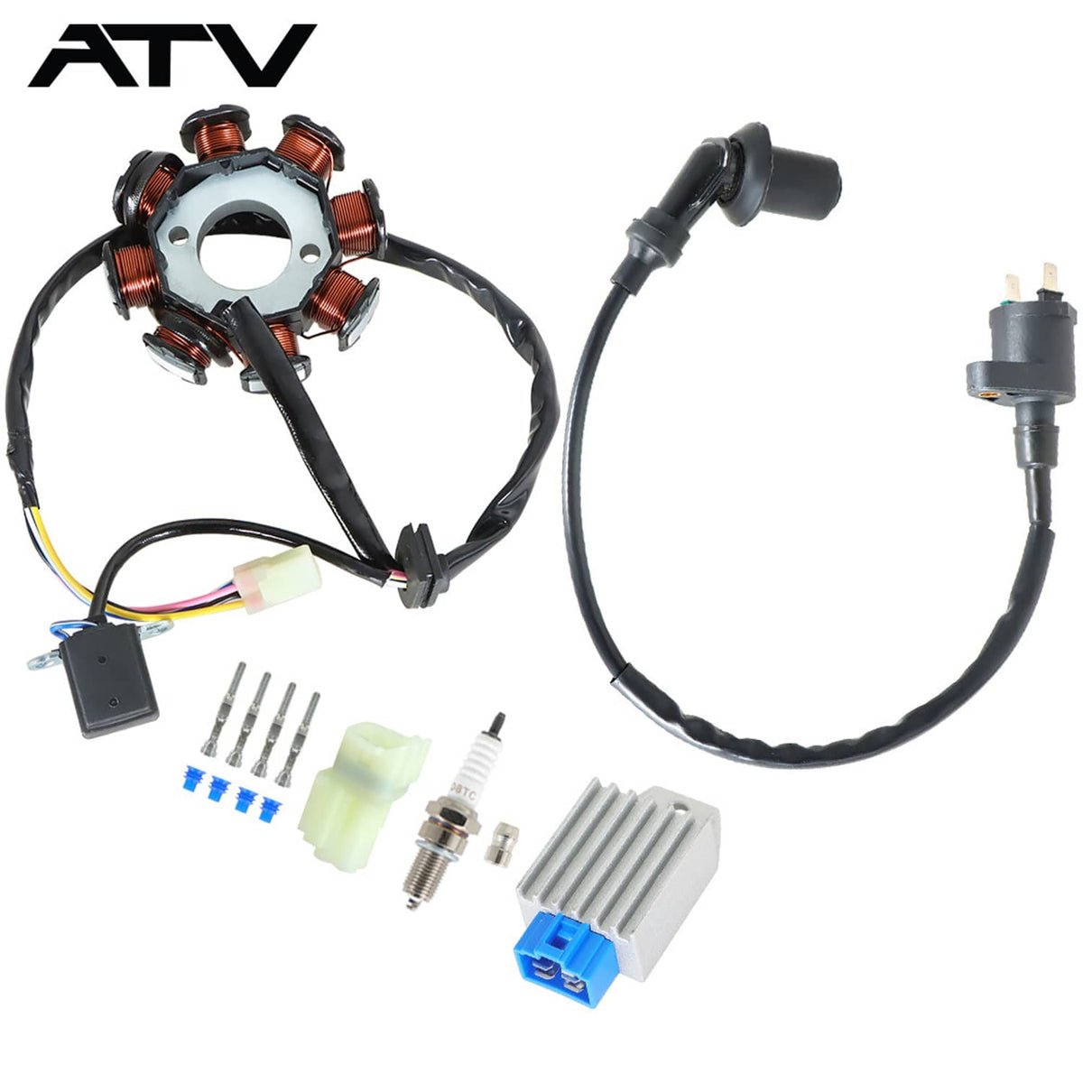 Solidspare Ignition Coil Spark Plug Regulator Stator For Polaris Outlaw 90 Outlaw 50 07-15