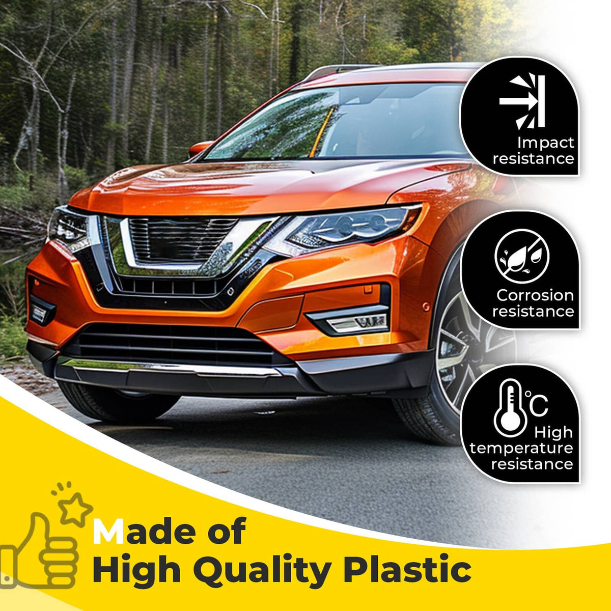 Solid Spare For 2017-2020 Nissan Rogue S SL SV Front Bumper Fog Lights Lamps w/Bezel+Bulbs