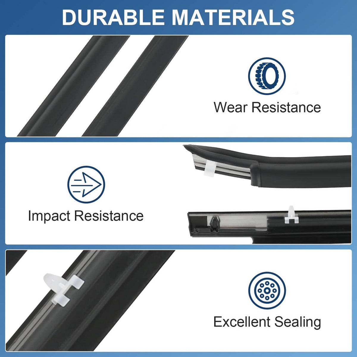 Solidspare Window Moulding Weatherstrip Seal Belt 4× For Toyota Tundra Double Cab 2000-2006
