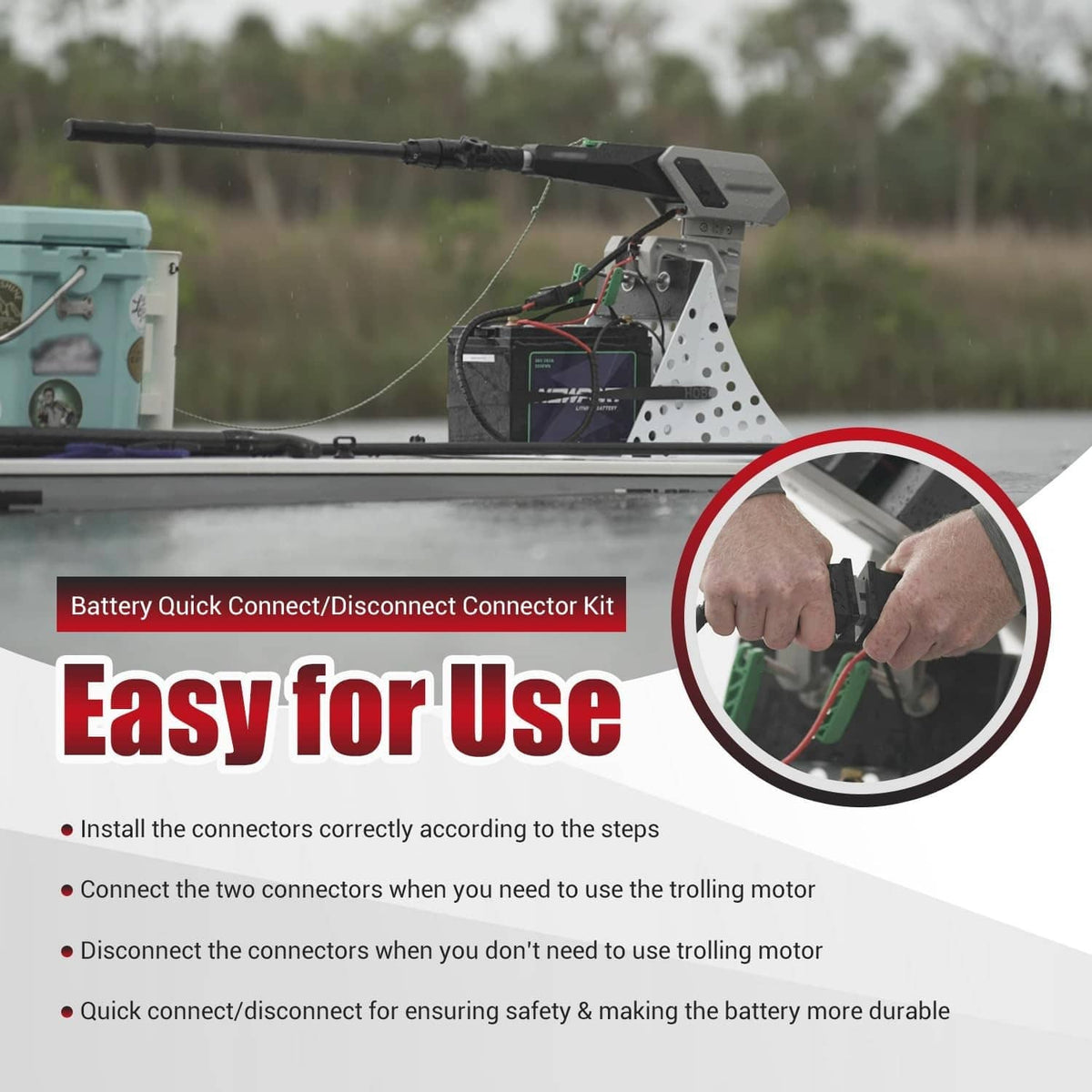 Solidspare for Newport Battery Quick Connect/Disconnect Terminal for Trolling Motor 8 Gauge