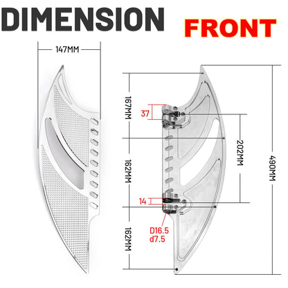 Solidspare Front Driver Rear Floorboards Footboard For Harley Touring Street Glide FLHX CVO
