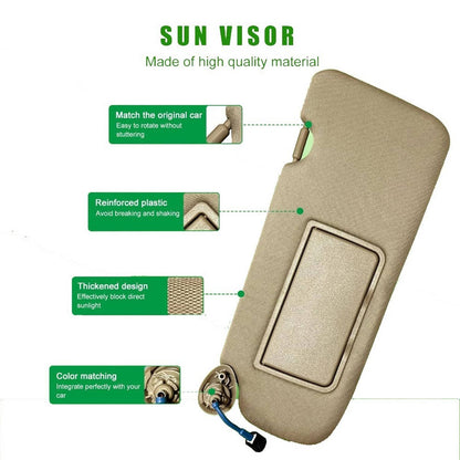 Solidspare Left Driver Side Sun Visor Beige w/Mirror & Light For 2017-2022 Honda CR-V CRV