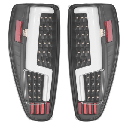 Solid Spare Black For 2004-2012 Chevy Colorado GMC Canyon LED Tube Tail Lights Brake Lamps