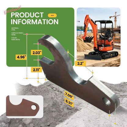 Solidspare Excavator 2 Ears Quick Attach Bucket  Attachment Fit For Kubota KX041 KX018 U17