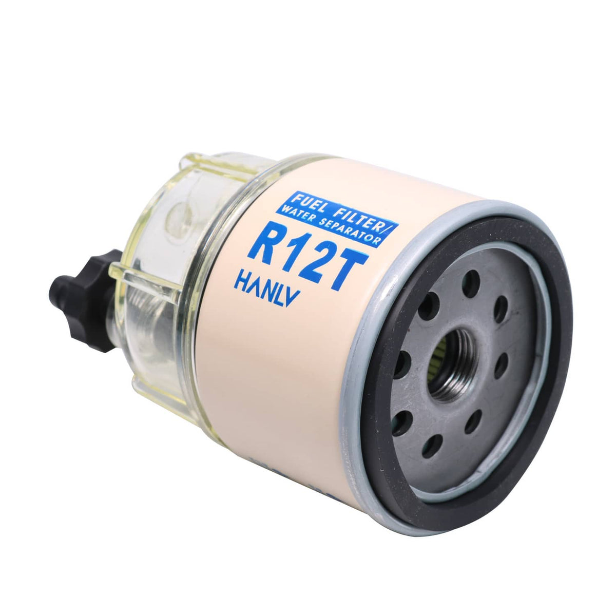 Solidspare R12T Fuel Filter Water Separator Spin-on with Water Collection Bowl For Marine