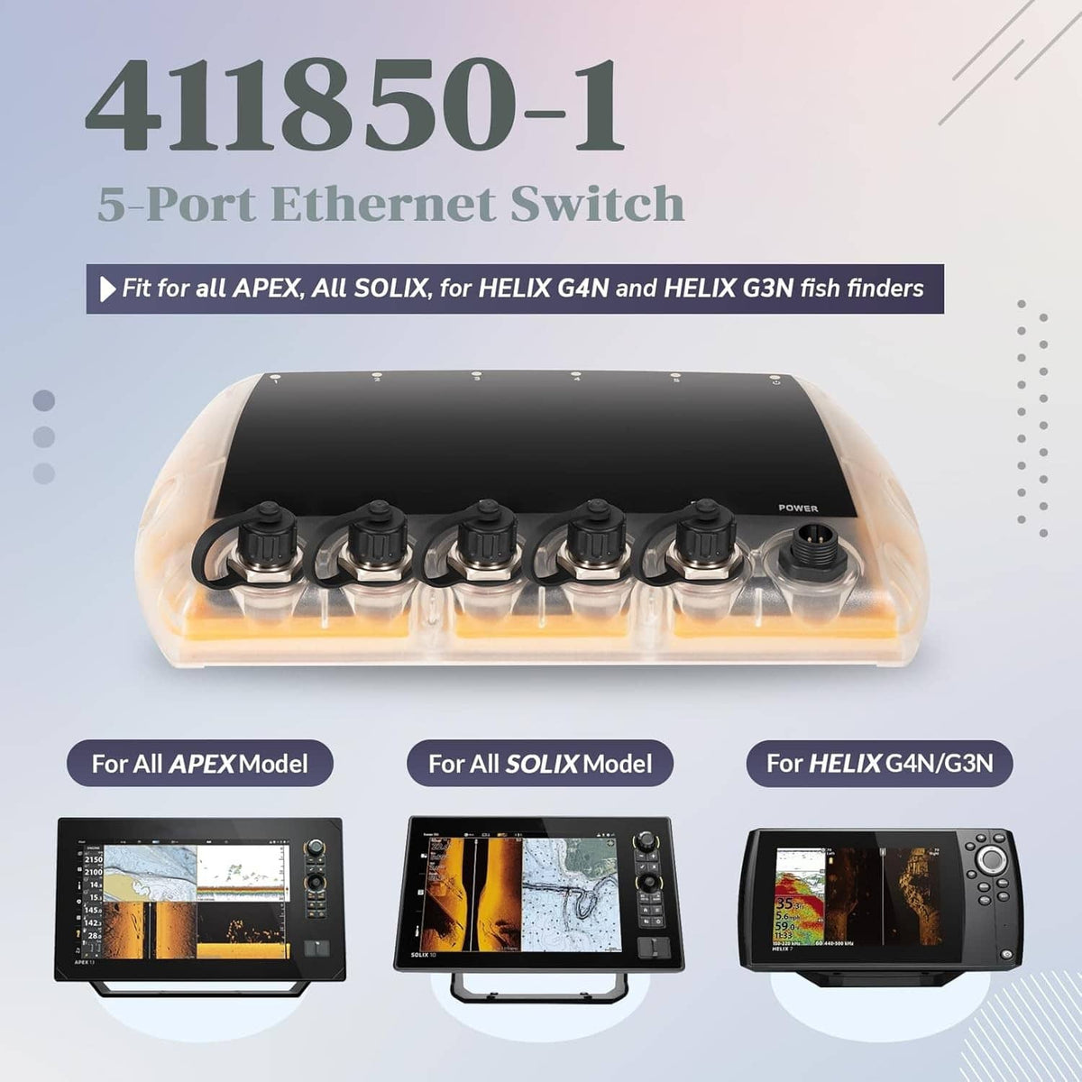 Solidspare 411850-1 5 Port Ethernet Switch Replace for Humminbird AS ETH 5PGL for Helix G4N