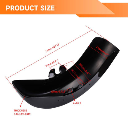 Solidspare Fit For Harley Touring Road King Street Glide 1989-2013 Vivid Black Front Fender