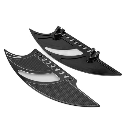 Solidspare Black Driver Stretched Floorboards CNC For Harley Electra Street Road Glide King