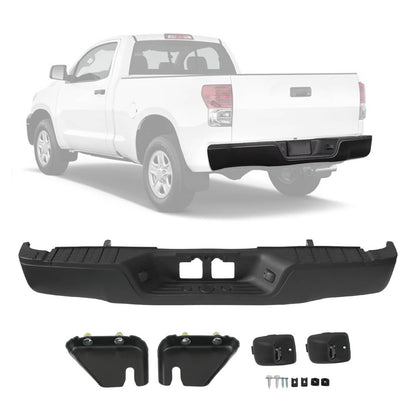 Solidspare Steel Rear Step Bumper Assembly For 2007-2013 Toyota Tundra W/O Park Holes Black