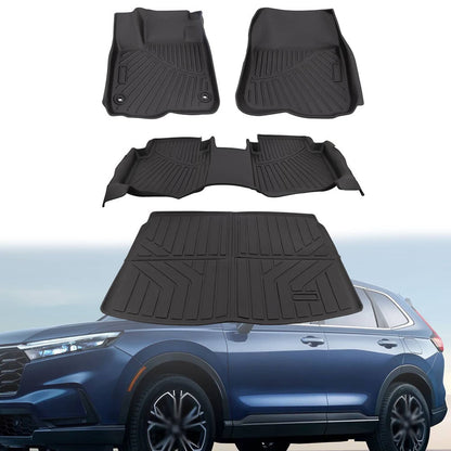 Solidspare 4Pcs/Set Floor Mats+Cargo Liner Fit for Honda CR-V CRV 2023-2025 TPE Rubber New