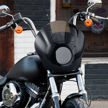 Solidspare Quarter Headlight Fairing Windscreen with 49mm Clamp For Harley Dyna 2006-2017