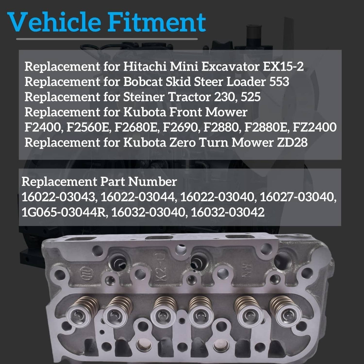 Solidspare Complete Cylinder Head Gasket Kit D1105 For Kubota RTV1100 RTV1100CW9 16022-0304