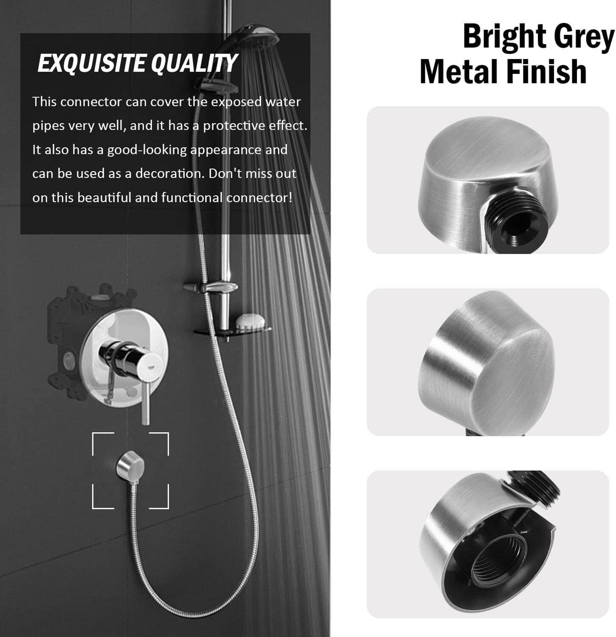 Solid Spare For Moen A725BN Round Drop Ell Handheld Shower Wall Connector Brushed Nickel