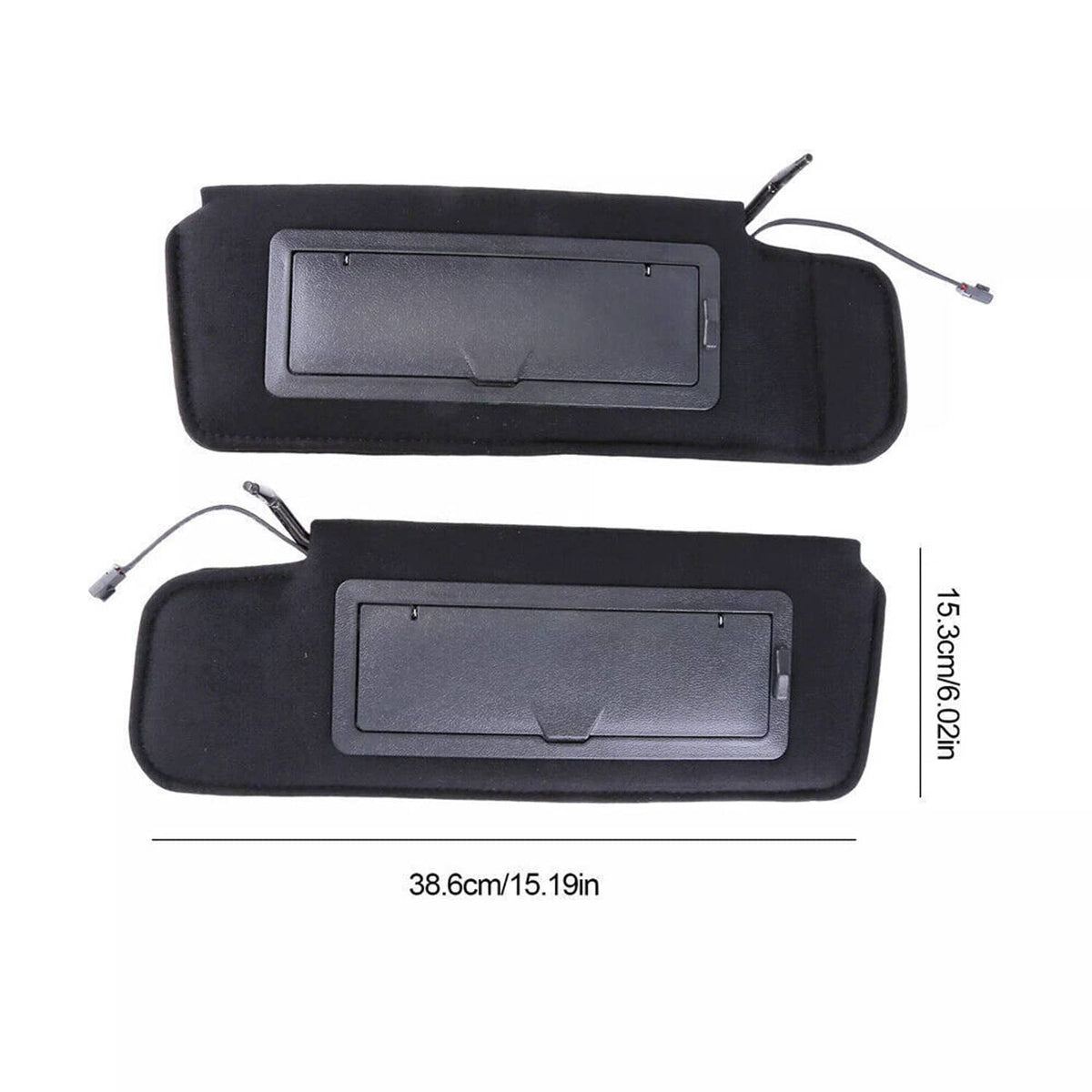 Solidspare Pair Sun visors w/Vanity Mirror & LED Light For 1984-1996 Chevy Corvette C4 5.7L
