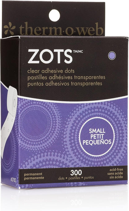 Thermoweb Zots Clear Adhesive Dots-Small 3/16" x 1/64" Thick 300 Pkg