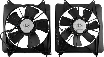 Solidspare 2Pcs A/C Condenser Radiator Cooling Motor Fan For 2013-2017 Honda Accord Touring