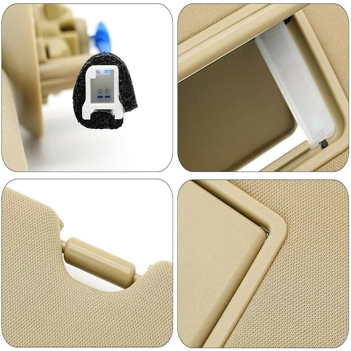 Solidspare Left Driver Side Sun Visor Beige w/Mirror & Light For 2017-2022 Honda CR-V CRV