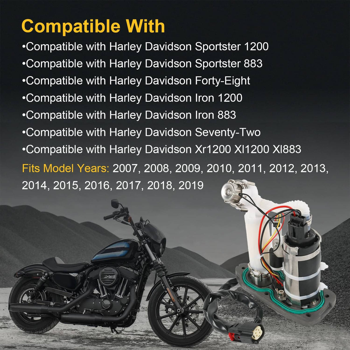Solidspare Fuel Pump Module Assembly Fits Harley Davidson Sportster 2007-2019 75305-07A