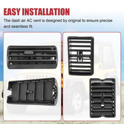 Solidspare AC Vent Outlet Grille 4PCS For Jeep TJ Cherokee 1997-2006 5FS10DX9 5DP55TAZ