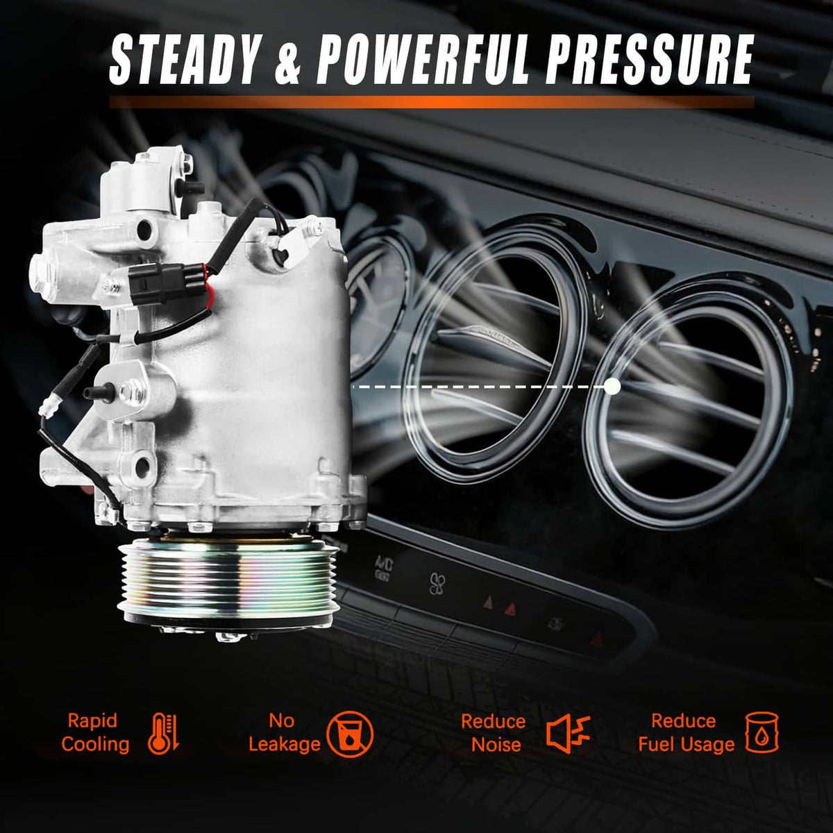 Solidspare New AC Compressor IG580 Fits For Honda CR-V 2.4L 2007 2008 2009 2010 2011 2012