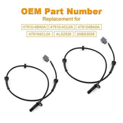 Solid Spare 2Pcs ABS Wheel Speed Sensor for Nissan Rogue 2014-2020 Front Driver Passenger EA