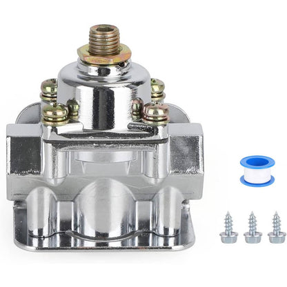Solidspare Fuel Pressure Regulator Carburetor Chrome Fit Holley 12-803 2 Port 4 1/2 to9 PSI