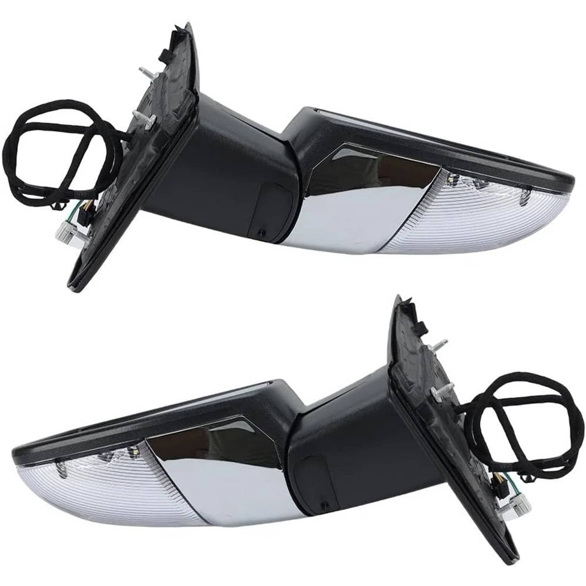 Solidspare Pair For 2013-2019 Ram 1500 Side Mirror Chrome Power Fold Heated Temper Sensor