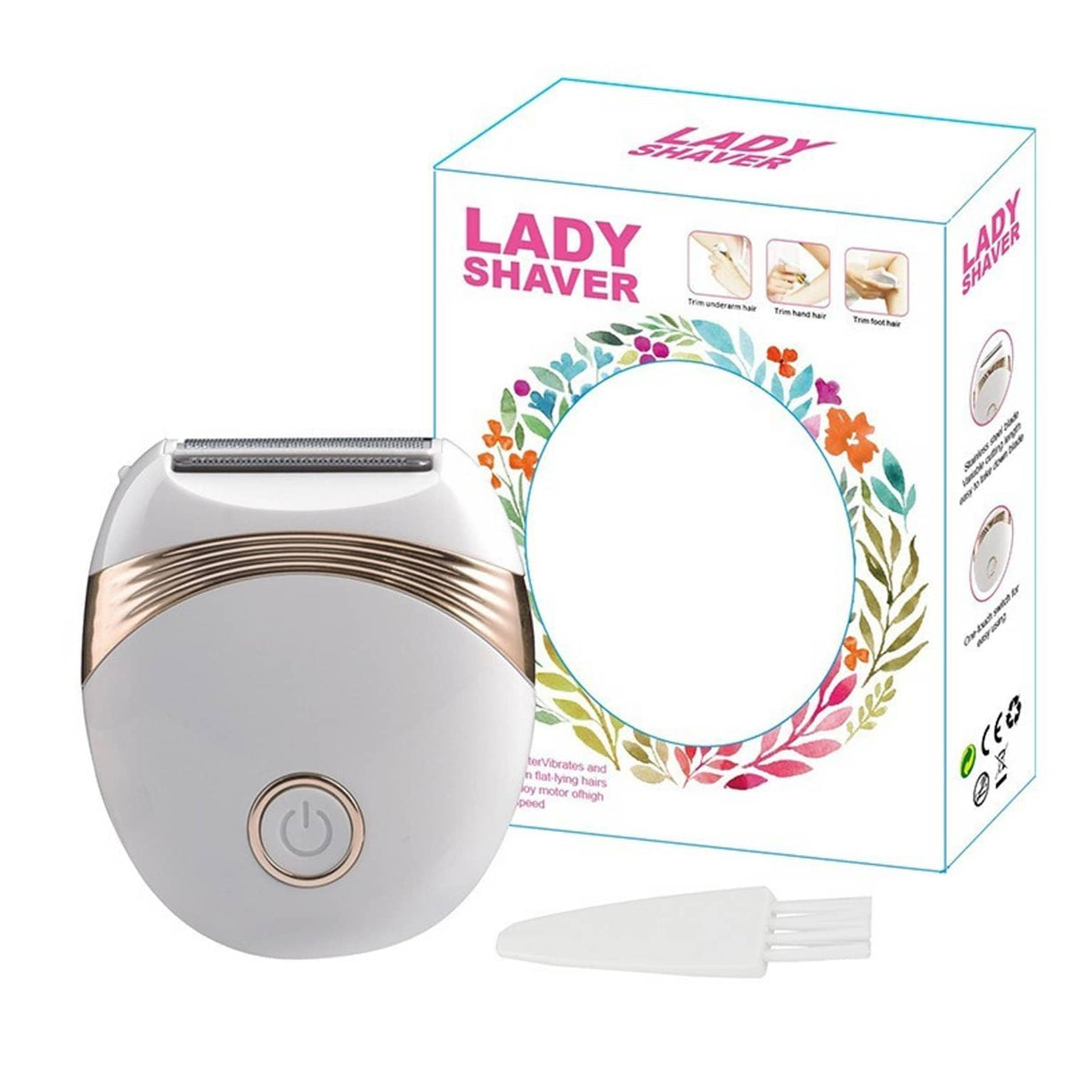 Solid Spare 2 in 1 Wet & Dry Painless Rechargeable Lady Shaver Electric Razor for Women