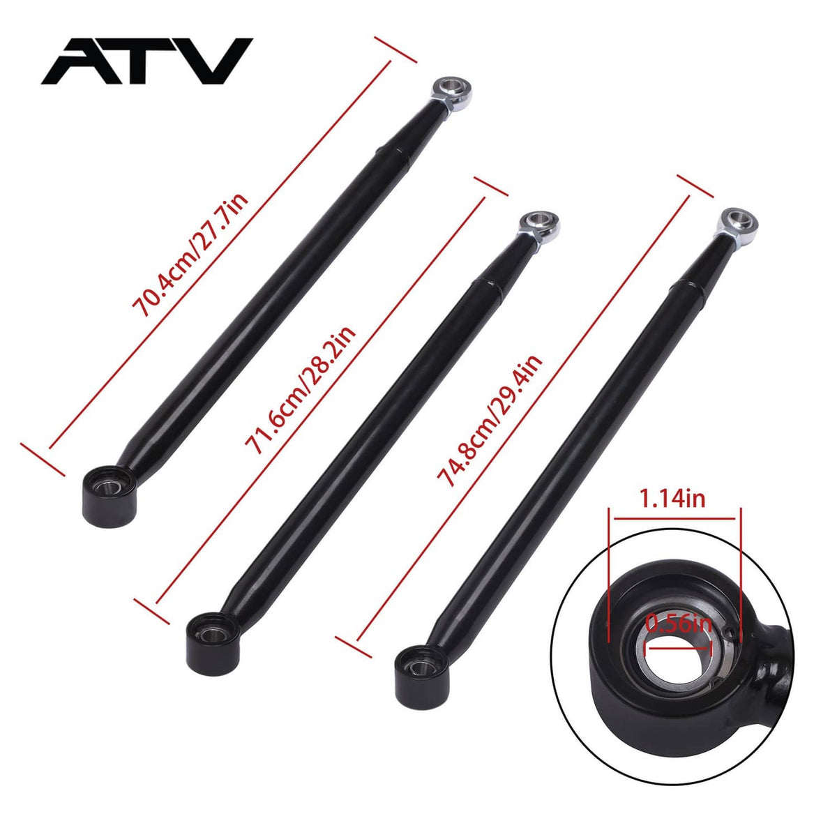 Solidspare Steel Rear Boxed Radius Arms/Rods For Can-Am Maverick X3 72" Turbo/X RC/X 18-22