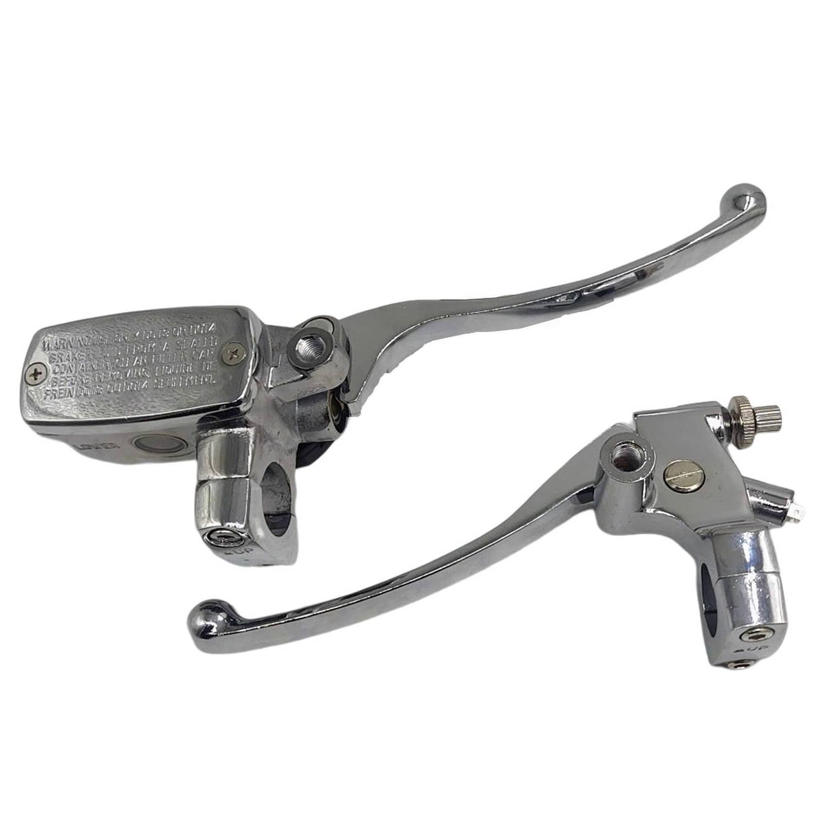Solidspare 1" Motorcycle Handlebar Chrome 25mm Clutch Lever Master Cylinder Hydraulic Brake