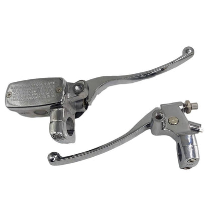 Solidspare 1" Motorcycle Handlebar Chrome 25mm Clutch Lever Master Cylinder Hydraulic Brake