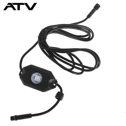 Solidspare 4 Pod RGB LED Rock Lights Offroad Music Wireless Bluetooth Control ATV