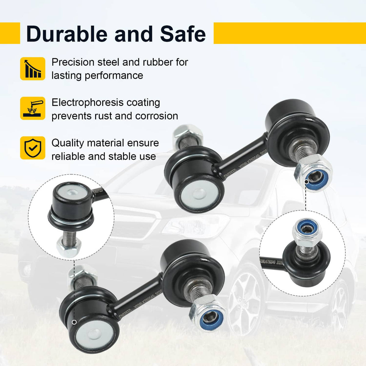 Solidspare 2pcs Front Sway Bar End Links Set Fit For 2002-2016 Subaru Impreza Sedan